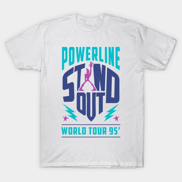 Asian Size Men Print T-shirt Powerline - Stand Out - World Tour 95' No-Cut Heat Transfer Print Cotton Tshirt