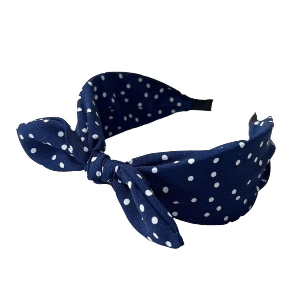Knotted Polka Dot Headband Non-slip Rabbit Ear Hairband Women's Bow Hair Hoop  Daily Use
