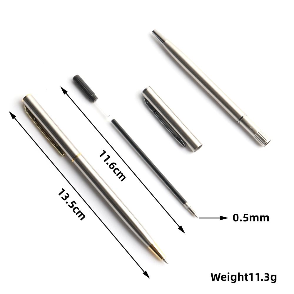 Металлическая гелевая ручка, материал из нержавеющей стали, вращающиеся гелевые ручки, цвет чернил, черный, синий, точка для письма 0,5 мм для школьных офисных канцелярских принадлежностей