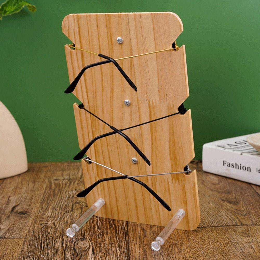 Holder Sunglass Display Rack Glasses Frame Tray Eyeglasses Organizer Shelf Solid Wood Stand