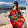 Соленое озеро Чака Туризм на Северо-Западе Этнический стиль Шарф Шелковый шарф Женский Летний Приморский Пляжный Платок Солнцезащитный Тонкий