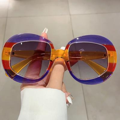 Большие Модные Солнцезащитные Очки Новые Разноцветные Конфетные Женские Очки Трендовые Стильные Градиентные Брендовые Очки для Путешествий