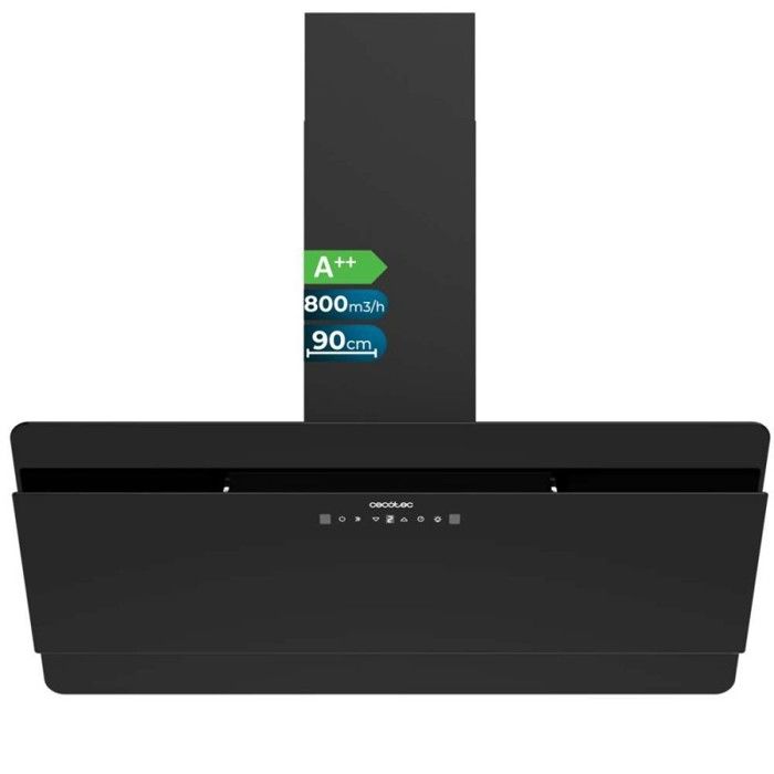Decorative Hood - CECOTEC - Bolero Flux DT 908000 - Black Glass - 90 Cm - A++ - 800 M3/h