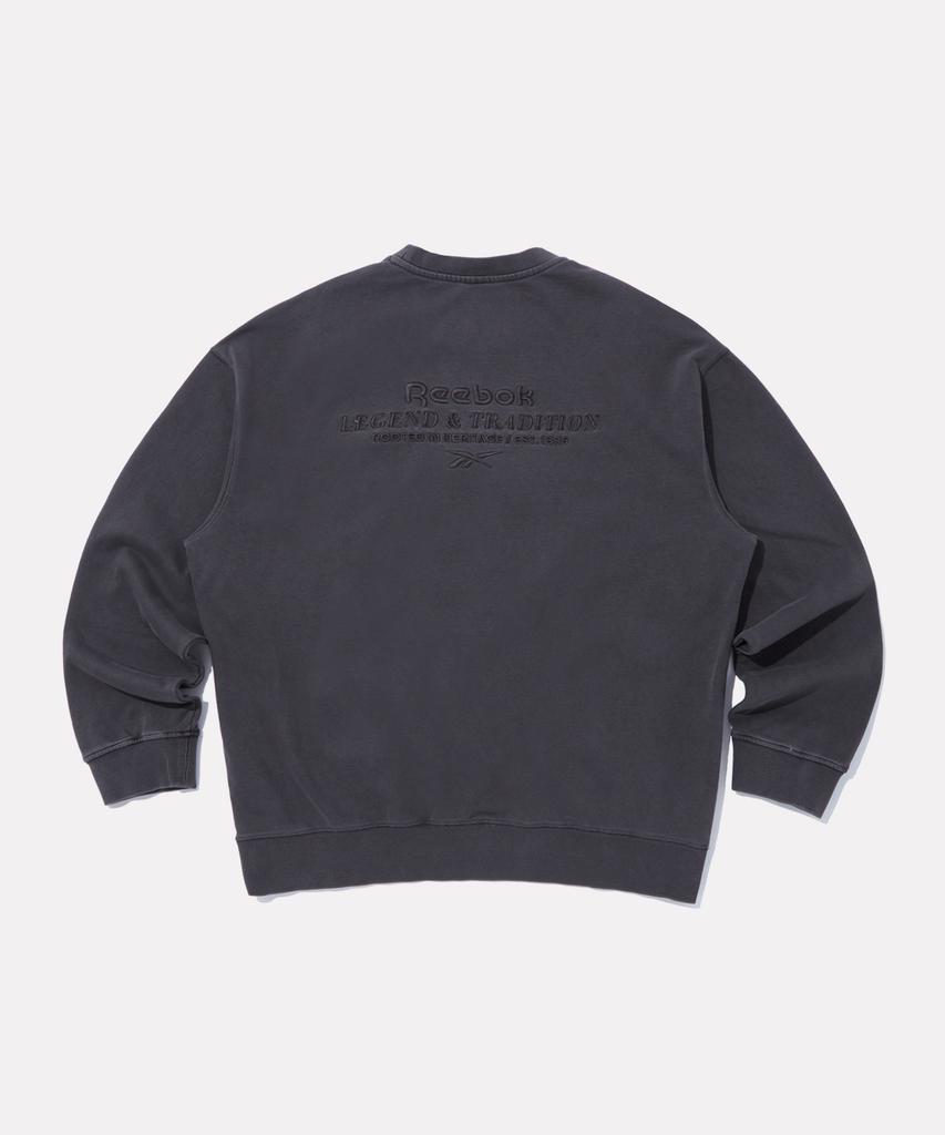 REEBOK Garment-Dyed Sweatshirt - Charcoal