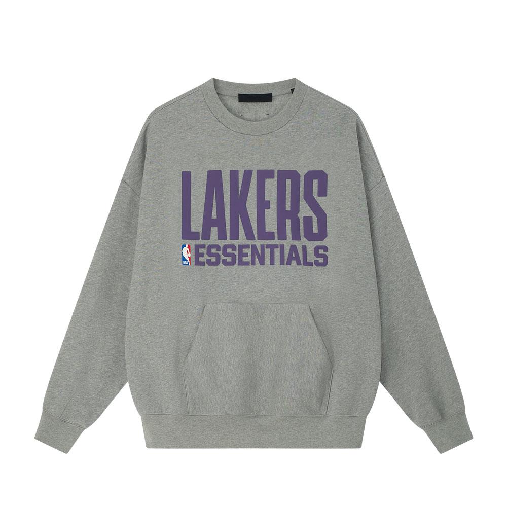 Men's Fear of God Essentials x NBA Lakers Sports Fit Crewneck 'Concrete Heather'