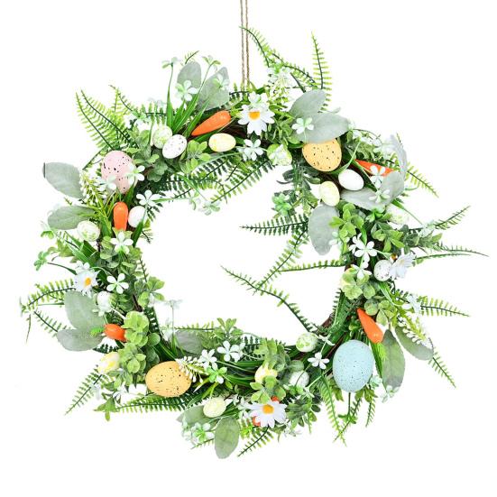 Пасхальный венок, искусственный венок из яиц для входной двери, весенний праздничный домашний декор, водонепроницаемый