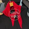 British Korean Triangular Scarf Niche 100% Wool Triangle Scarf Women Head Scarf Knitted Shawl Winter Warm Poncho Echarpe