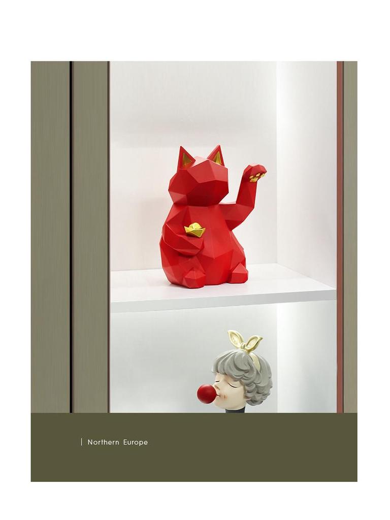 Fortune Cat Resin Craft for Home or Store Decoration