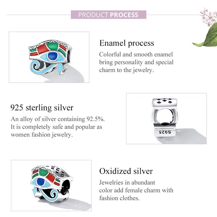 BAMOER, новинка, стерлинговое серебро 925 пробы, разноцветные глазки Гора, подвеска из бисера для женщин, подходит для оригинального браслета «сделай сам», ожерелье, ювелирные изделия