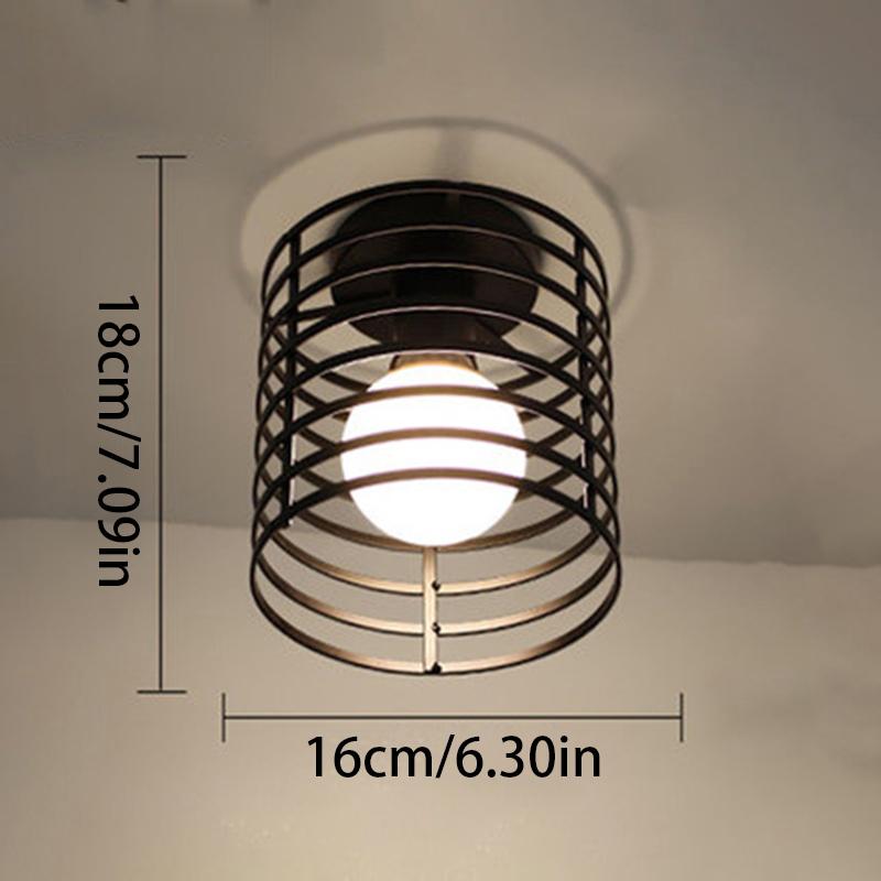 For Home Corridor Geometric Iron Ceiling Lamp Cover Black Ceiling Light Lampshade Cozy Decor