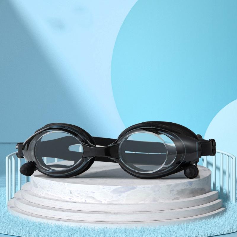 Регулируемые взрослые водонепроницаемые противотуманные плоские легкие большие оправы для гонок силиконовые очки для плавания с берушами