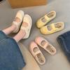 Summer New Flat-bottomed College Style Casual Shoes Velcro Mary Jane Shoes Shallow Mouth Outer Wear Single Shoes