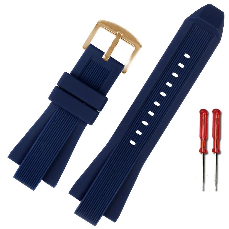 Для серии MK MK8184 MK8152 MK9020 MK8730 MK8761 8295 8296 8445 резиновый ремешок для часов, выпуклый силиконовый 29*13 мм, мужской ремешок, черный, синий