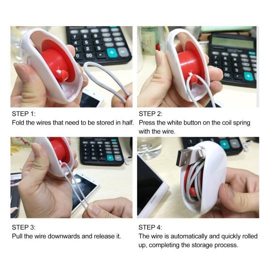 Автоматическая катушка для намотки шнура Портативный дорожный выдвижной органайзер для наушников, USB-кабеля для передачи данных и зарядки, Автоматическая катушка для намотки кабеля, Держатель-катушка для организации проводов