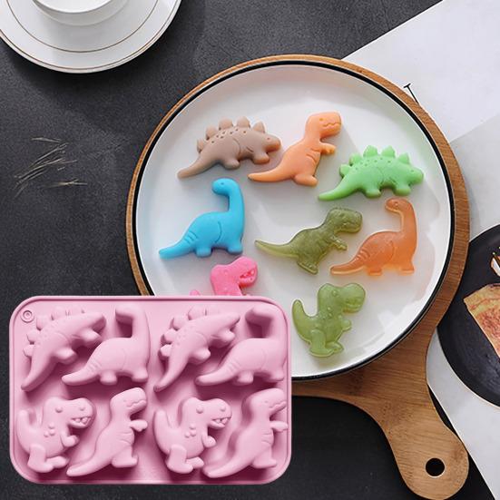 Dinosaur Silicone Mold Ice Cube Tray Flexible Fondant Chocolate Candy Mold Biscuit Cake Candle Soap Mold Easy Release Pastry DIY Tools