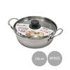PEARL METAL Kitchen Mate HC-24 18cm Yosenabe (Single-Serving Pot), Induction Compatible, with Glass Lid, Stainless Steel