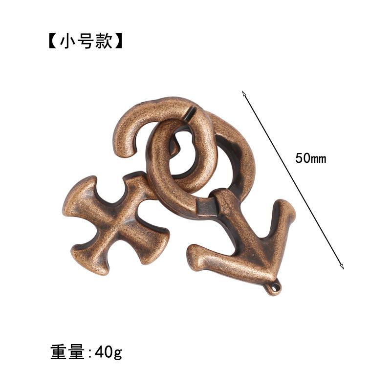 Puzzle Zinc Alloy Intelligence Unlocking Ring Unlocking Set, Nine-Link Educational Toy, Kong Ming Luban Lock Mechanism Box