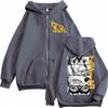 Anime Double-sided Printed Zipper Hooded Sweatshirt, Japanese Manga Zipper Hooded Sweatshirt, Men's and Women's Fashionable Retro Pullover