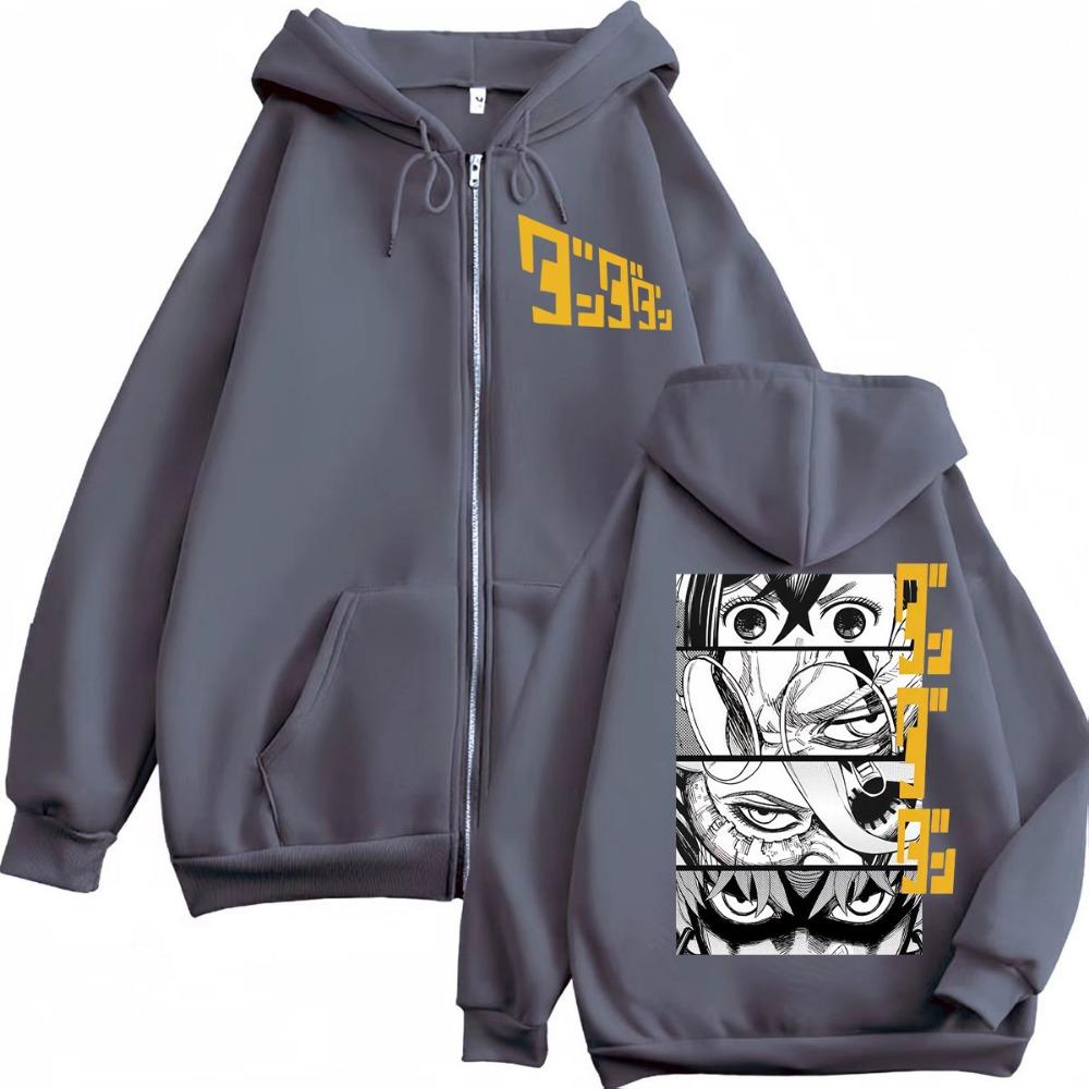 Anime Double-sided Printed Zipper Hooded Sweatshirt, Japanese Manga Zipper Hooded Sweatshirt, Men's and Women's Fashionable Retro Pullover