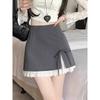 Cotton Blended Short Skirt With Sweet Bowknot Design For Casual And Date Wear