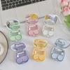 Women Colored Heart Contact Lens Case with Mirror Pink Eyes Care Contact Lens Container Travel Eyewear Accessories Organizer