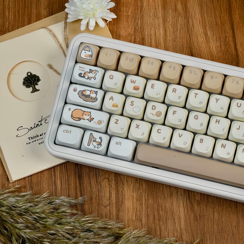 130 Keys Cheese Burger MOA Profile Custom Keycap Set Five Side Dye Sublimation PBT Keycaps for MX Switch Mechanical Keyboard