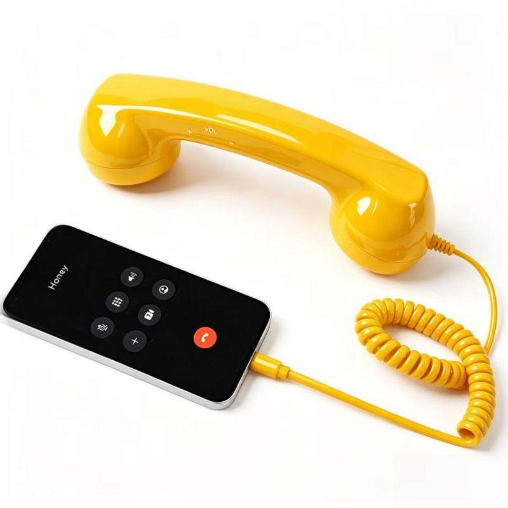 with Microphone Landline Handle Receiver Telephone Style Handheld Cell Phone Receiver