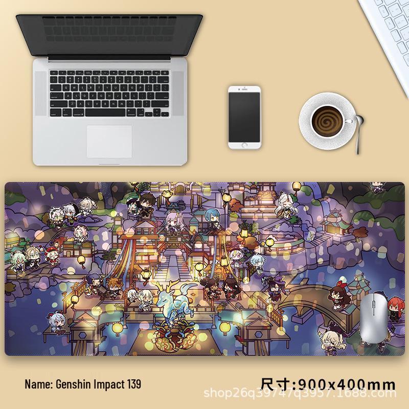 Очень большой коврик для мыши Genshin Impact Венти - Утолщенный аниме коврик для клавиатуры