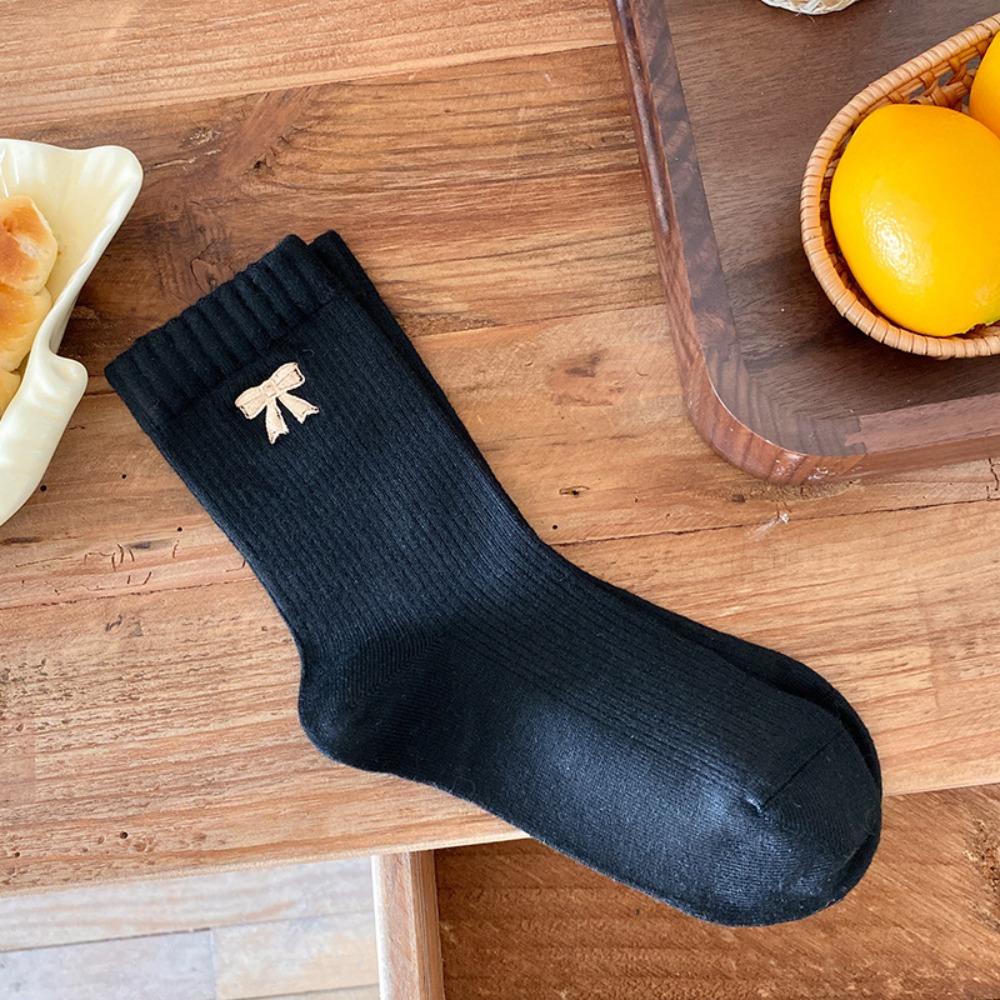 Thickened Women's Mid-Calf Socks Warm Seamless Socks Fashion Bow Knot Socks  for Women Girls