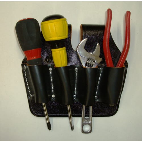 Kozuchi Black Split Leather Pliers Holder, 7-inch, 4-Piece Set, SP-A4