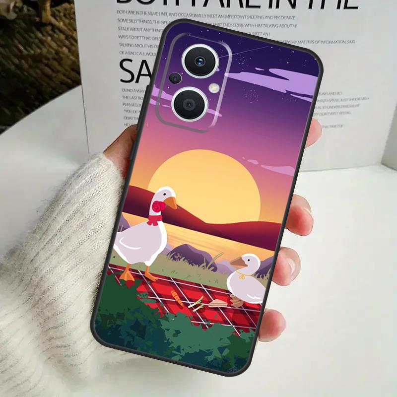 Cartoon Funny Goose Case For OPPO Reno 10 Pro 11F 4 5 6 7 8 Lite 4Z 5Z 8T OPPO Find X2 X3 X5 Lite X6 Pro Cover