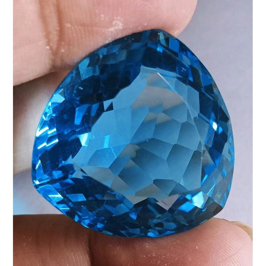 Blue Topaz Large Swiss Brazilian Trillion Cut 85+ Ct Beautiful Gemstone
