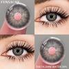 FUNSACHY 1 пара натуральных коричневых контактных линз для глаз, цветные серые контактные линзы для глаз, модные, красивые, для школьников, синие косметические линзы на год