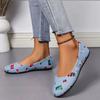 Women Loafers 2024 New Mixed Colors Patchwork Denim Breathable Shoes Casual Round Toe Slip On Shallow Shoes