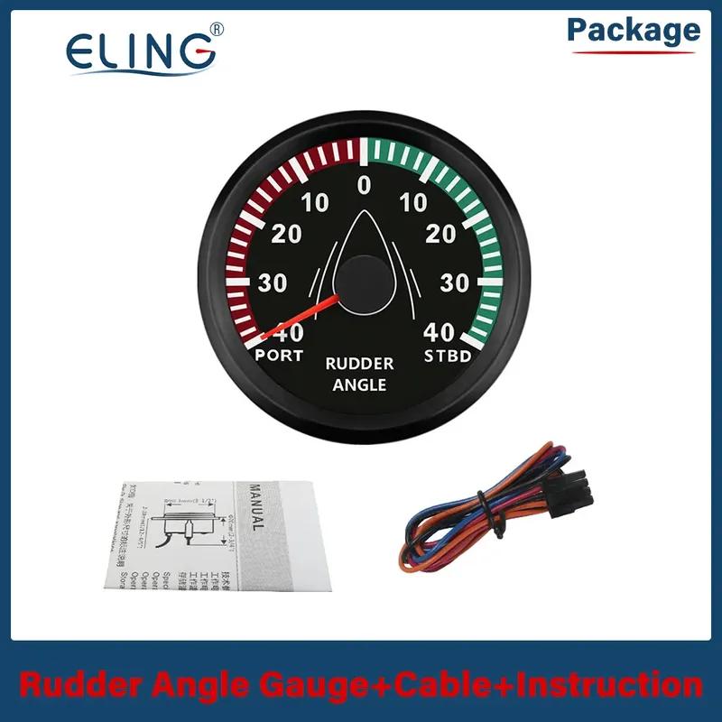 ELING Boat 85mm 52mm Rudder Angle Indicator Gauge Meter 0-190ohm Signal 9-32V with Red Backlight for Yacht Ships