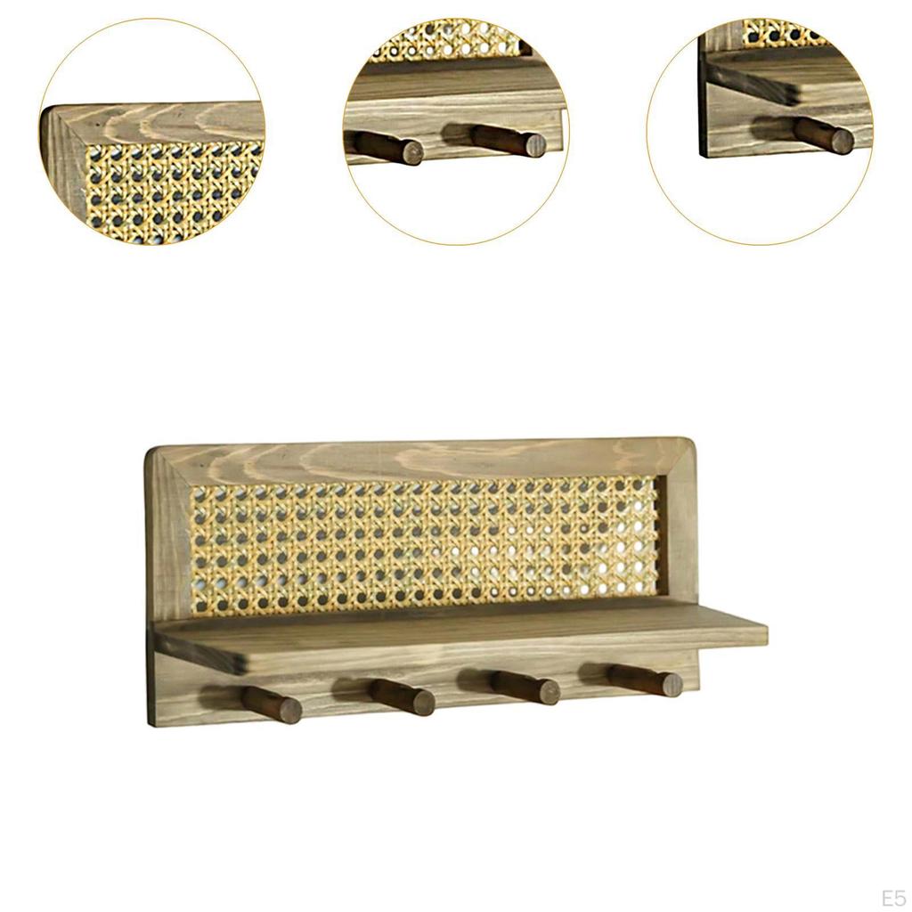 Настенная вешалка с полкой, включает четыре крючка для ключей и сумок в прихожей