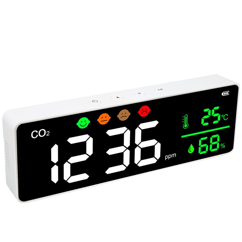 LED Screen Air Quality Monitor Wall Mount Digital Temperature CO2 Concentration Detector DM1306