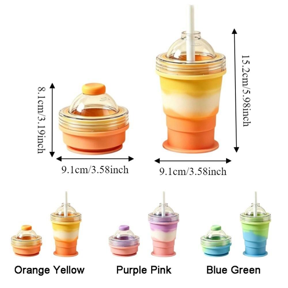 Silicone Foldable Ice Ball Cup Food Grade Collapsible Silicone Cup Portable Travel Tumbler  Office