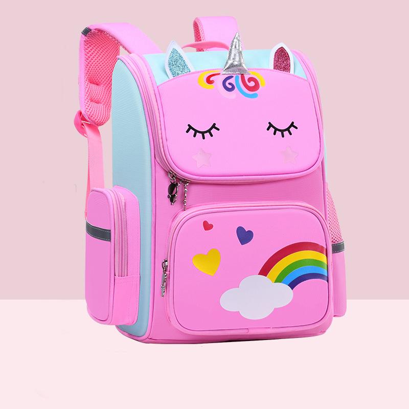 Student Backpack Children Cute Unicorn Pattern Backpack Shoulder Strap with Reflective Strip School Rucksack