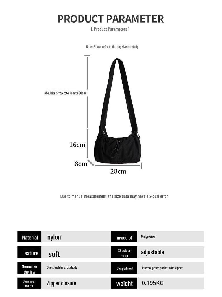 Корейская ретро-плиссированная кружевная сумка Cloud Bag - женская нейлоновая сумка-тоут через плечо с завязкой