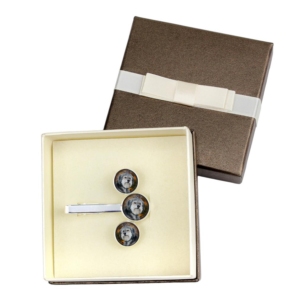 Polish Lowland Sheepdog, PON, Valee Sheepdog - cufflinks and tie with your photo, a suit decoration, men's jewelry from the Art-Dog brand.