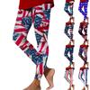 Women's Casual Fashion Outdoor Independence Day Printed Slim Elastic Yoga Pants Cropped Pants