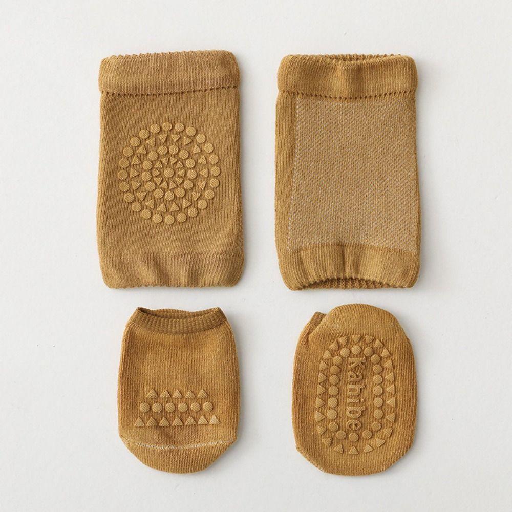 Anti Slip Infant Learning Socks Breathable Knee Protector Socks Premium Baby Knee Pads Set Indoor