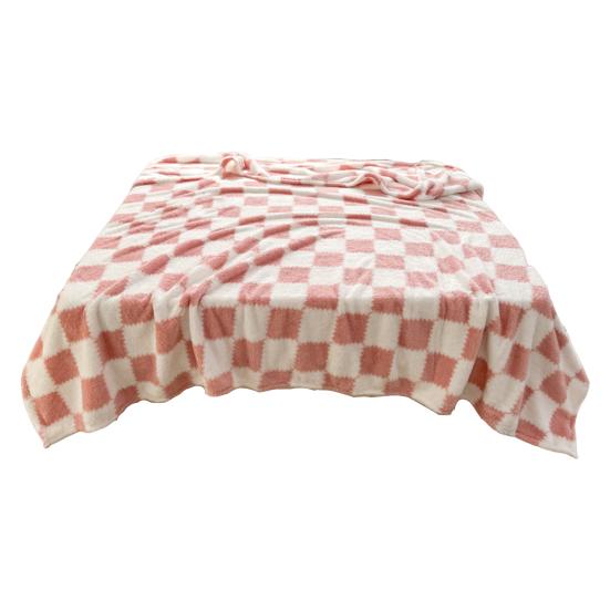 Плюшевое одеяло с шахматным узором, дышащее пушистое одеяло, клетчатое одеяло для всех сезонов, для дома, офиса, путешествий