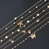 7Pcs Gold Color Multilayer Pearl Butterfly Necklace For Women Trendy Star Love Heart Bowknot Zircon Pendant Necklace Jewelry Set