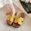 Fairy Wind Thick Bottom One-word H Slippers Female 2025 New Retro Versatile Comfortable One-pedal Beach Cool Slippers