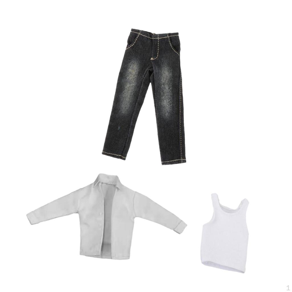 1/12 Фигурка Футболка и Джинсы Комплект Одежды, 6 дюймов Одежда, Подарки Для Детей И Взрослых, Ручная Работа