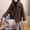 Осеннее женское утолщенное пальто из овечьей шерсти в Корейском стиле, свободная теплая одежда больших размеров с длинными рукавами