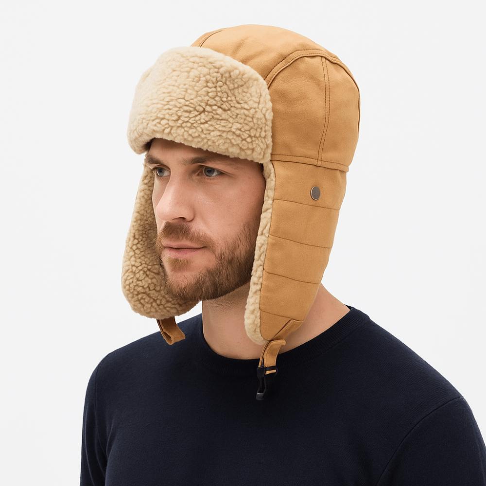 Fleece Ear Protective Hat Thickened Earflap Hat Simple Lei Feng Cap Men