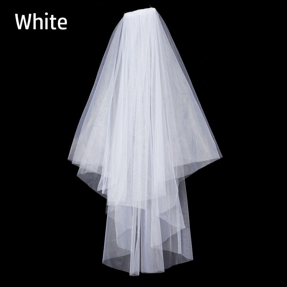Accessories Two Layer White Ivory Photo Veil With Comb Women's Tulle Wedding Veil Bridal Veil